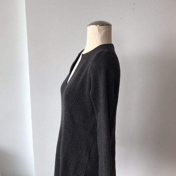 ETT:TWA by Anthropologie long sleeve grey ribbed tunic - Picture 4 of 9